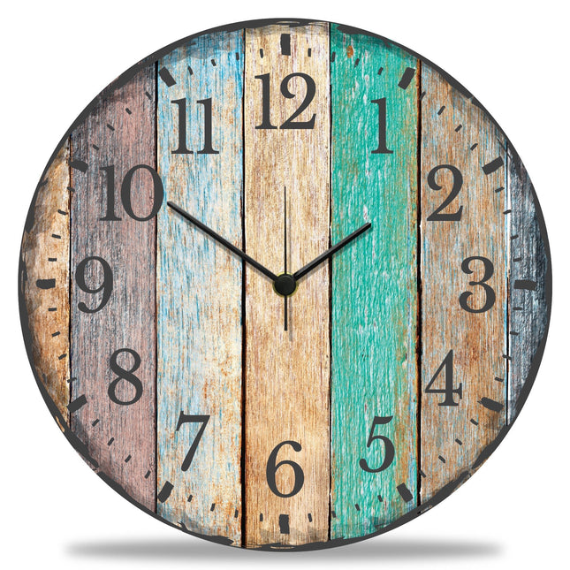 SEO. Wanduhr aus Holz Vintage Summer - mit UV Druck - Linkreich
