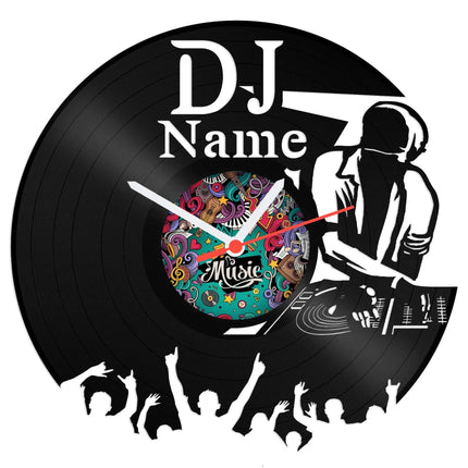 SEO. Wanduhr aus Vinyl DJ mit Name - Linkreich