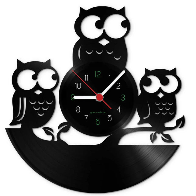 SEO. Wanduhr aus Vinyl Eule - Linkreich