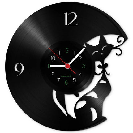 SEO. Wanduhr aus Vinyl Katze - Linkreich