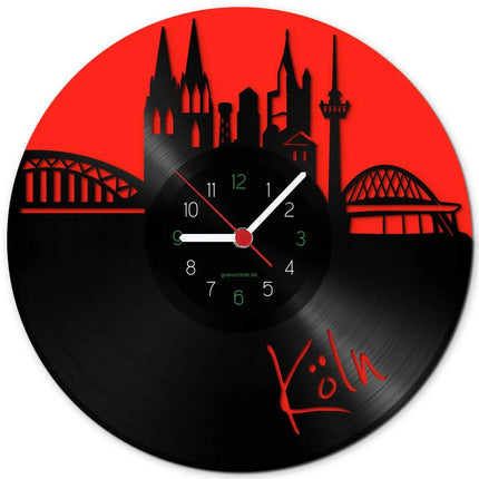 SEO. Wanduhr aus Vinyl Köln Fan Uhr Colored - Linkreich
