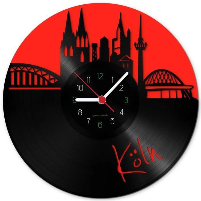 SEO. Wanduhr aus Vinyl Köln Fan Uhr Colored - Linkreich