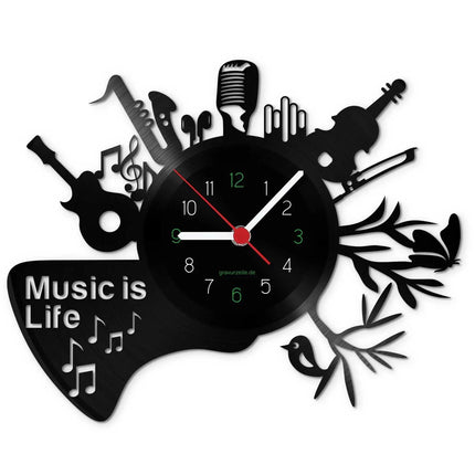 SEO. Wanduhr aus Vinyl Music is Life - Linkreich