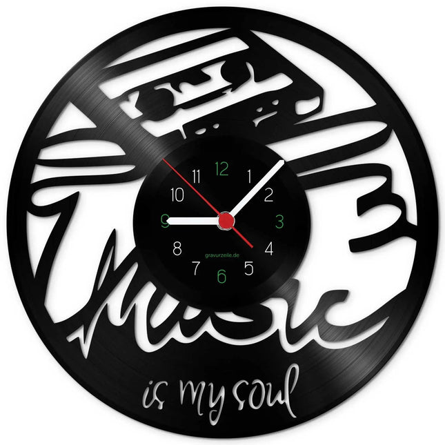 SEO. Wanduhr aus Vinyl Music is my Soul - Linkreich