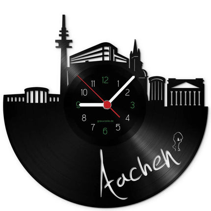 SEO. Wanduhr aus Vinyl Skyline Aachen - Linkreich