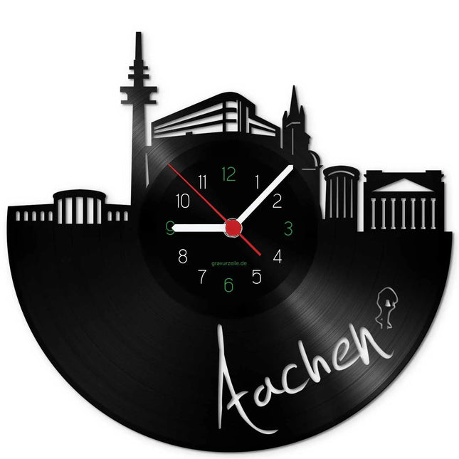 SEO. Wanduhr aus Vinyl Skyline Aachen - Linkreich