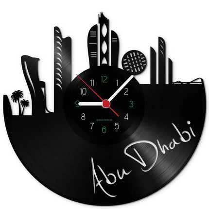 SEO. Wanduhr aus Vinyl Skyline Abu Dhabi - Linkreich