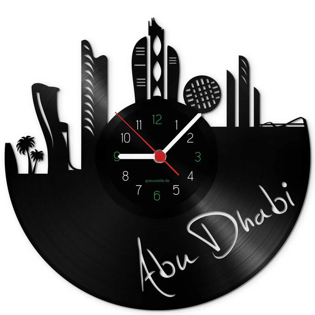 SEO. Wanduhr aus Vinyl Skyline Abu Dhabi - Linkreich