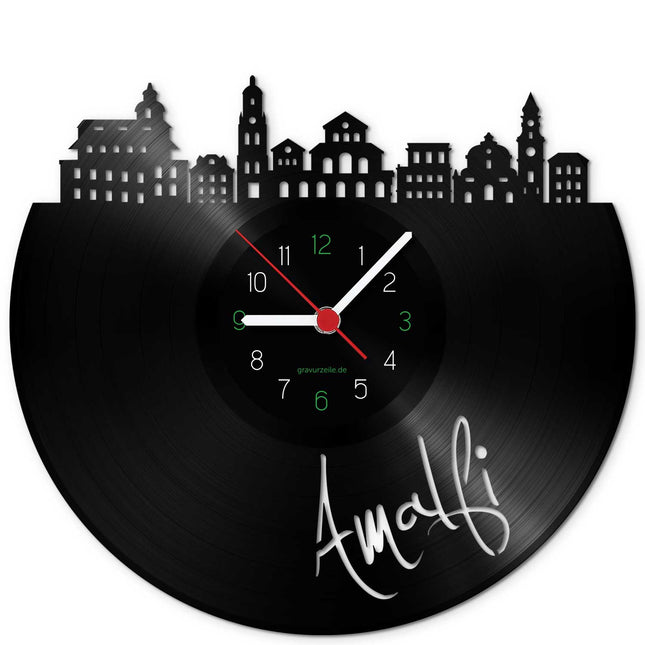 SEO. Wanduhr aus Vinyl Skyline Amalfi - Linkreich