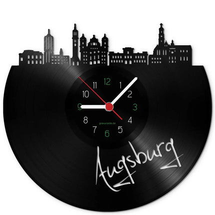 SEO. Wanduhr aus Vinyl Skyline Augsburg - Linkreich