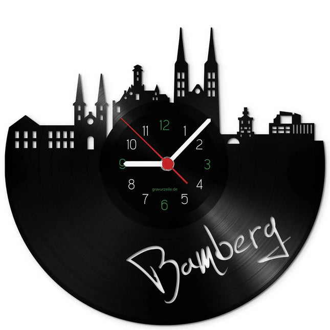 SEO. Wanduhr aus Vinyl Skyline Bamberg - Linkreich