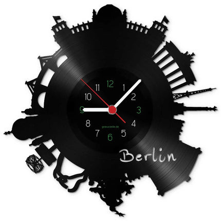 SEO. Wanduhr aus Vinyl Skyline Berlin 2017 - Linkreich