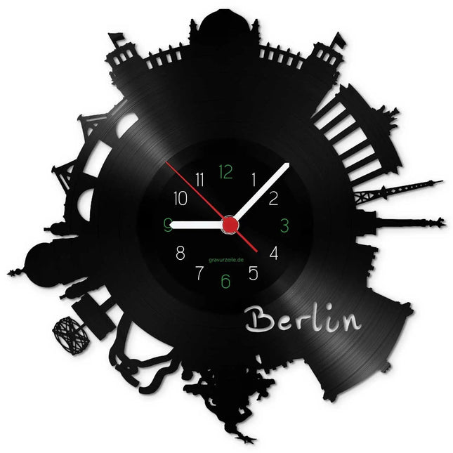 SEO. Wanduhr aus Vinyl Skyline Berlin 2017 - Linkreich