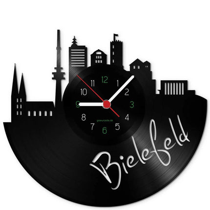 SEO. Wanduhr aus Vinyl Skyline Bielefeld - Linkreich