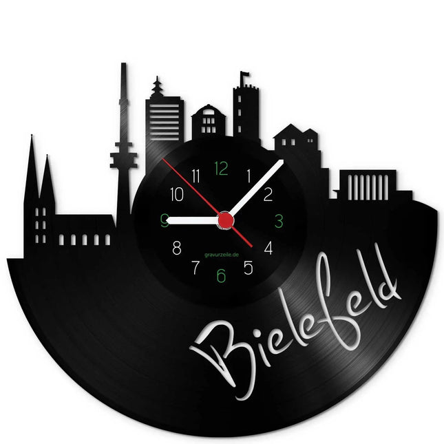 SEO. Wanduhr aus Vinyl Skyline Bielefeld - Linkreich