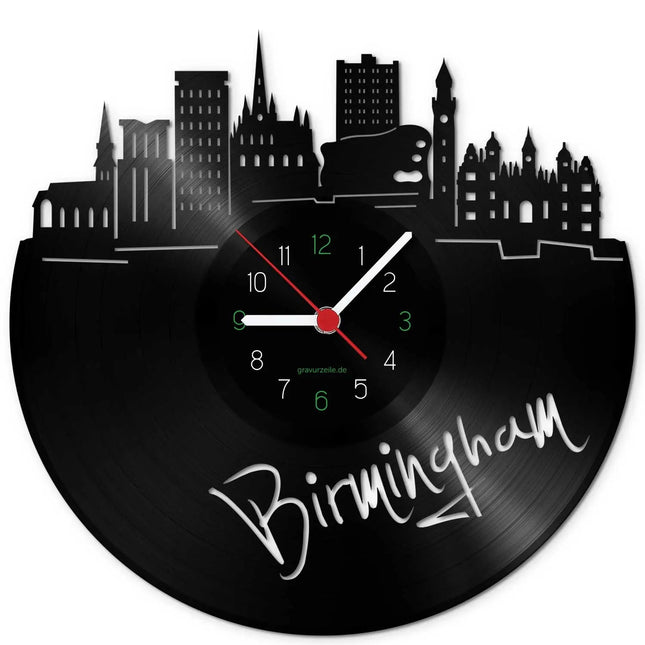 SEO. Wanduhr aus Vinyl Skyline Birmingham - Linkreich