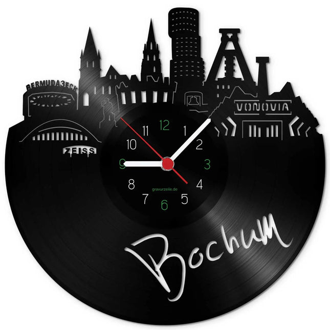 SEO. Wanduhr aus Vinyl Skyline Bochum - Linkreich