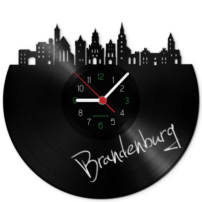 SEO. Wanduhr aus Vinyl Skyline Brandenburg - Linkreich