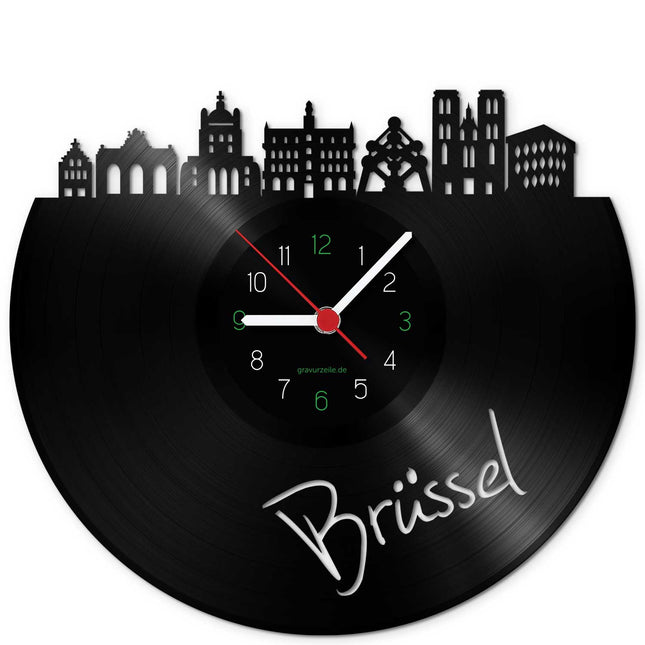 SEO. Wanduhr aus Vinyl Skyline Brüssel - Linkreich