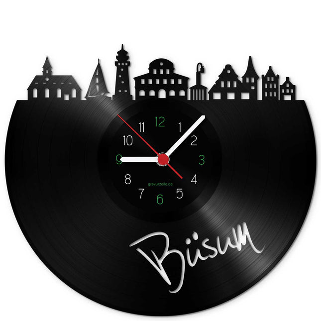 SEO. Wanduhr aus Vinyl Skyline Büsum - Linkreich