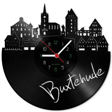 SEO. Wanduhr aus Vinyl Skyline Buxtehude - Linkreich