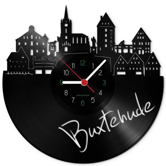 SEO. Wanduhr aus Vinyl Skyline Buxtehude - Linkreich