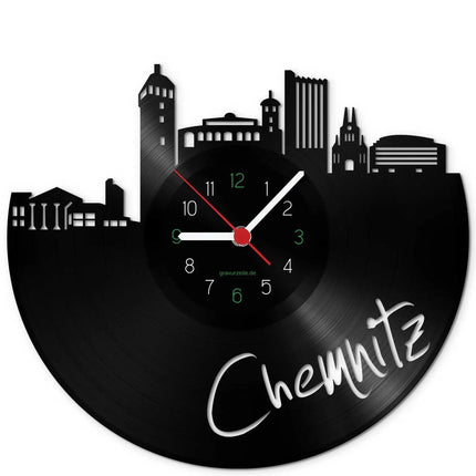 SEO. Wanduhr aus Vinyl Skyline Chemnitz - Linkreich