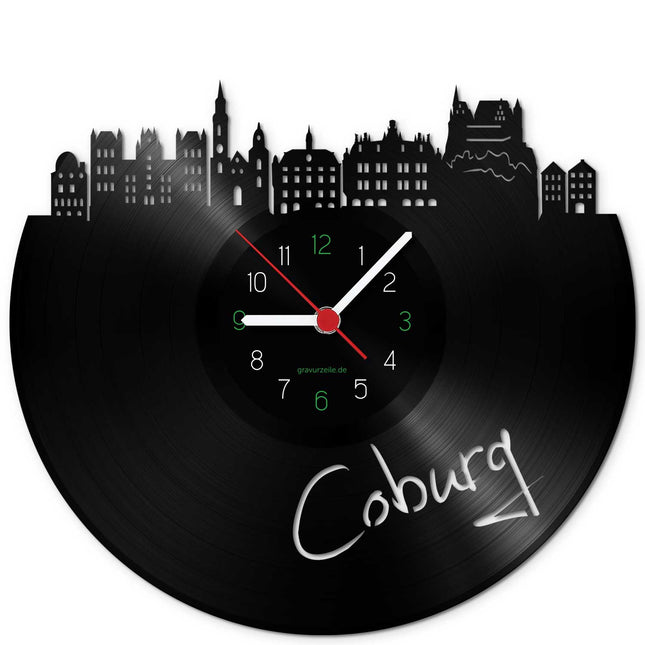 SEO. Wanduhr aus Vinyl Skyline Coburg - Linkreich