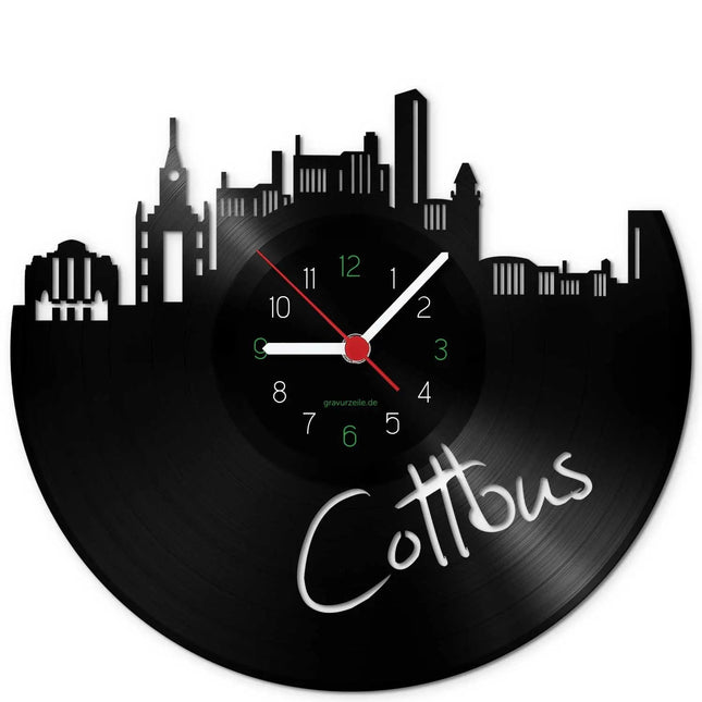 SEO. Wanduhr aus Vinyl Skyline Cottbus - Linkreich