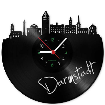 SEO. Wanduhr aus Vinyl Skyline Darmstadt - Linkreich