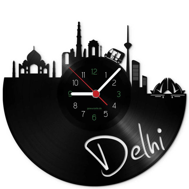 SEO. Wanduhr aus Vinyl Skyline Delhi - Linkreich