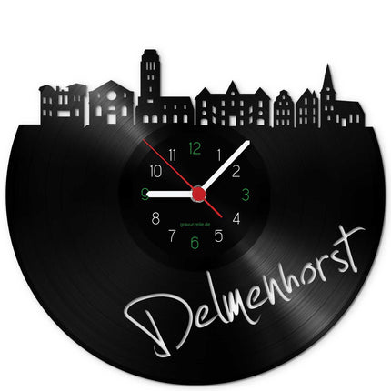 SEO. Wanduhr aus Vinyl Skyline Delmenhorst - Linkreich