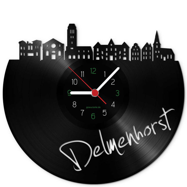 SEO. Wanduhr aus Vinyl Skyline Delmenhorst - Linkreich