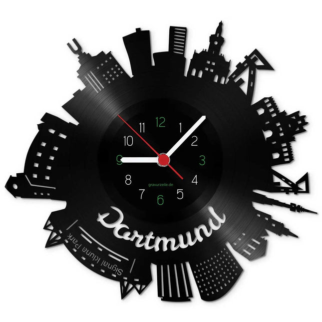 SEO. Wanduhr aus Vinyl Skyline Dortmund 2017 - Linkreich