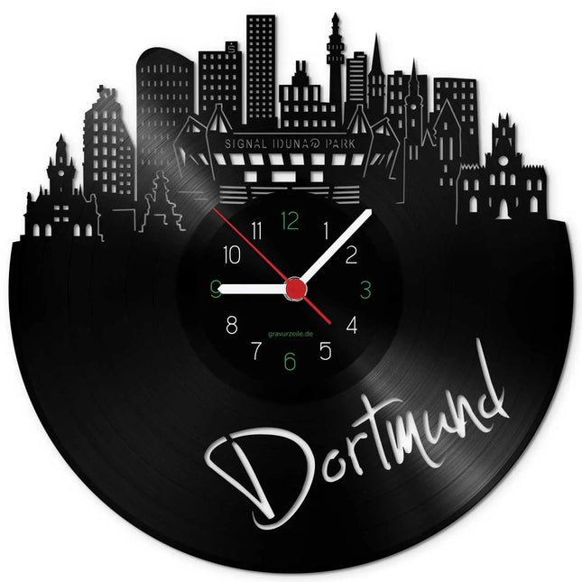 SEO. Wanduhr aus Vinyl Skyline Dortmund - Linkreich