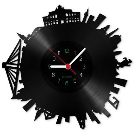 SEO. Wanduhr aus Vinyl Skyline Dresden 2017 - Linkreich