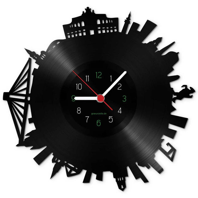 SEO. Wanduhr aus Vinyl Skyline Dresden 2017 - Linkreich