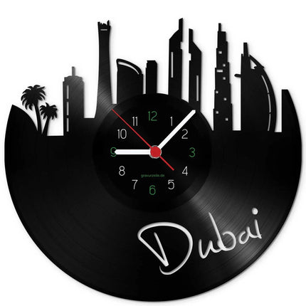 SEO. Wanduhr aus Vinyl Skyline Dubai - Linkreich
