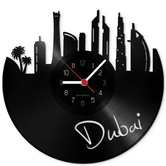 SEO. Wanduhr aus Vinyl Skyline Dubai - Linkreich