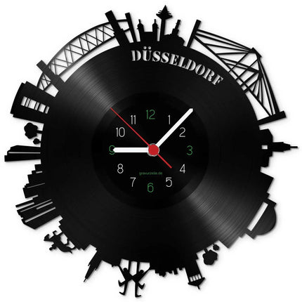 SEO. Wanduhr aus Vinyl Skyline Düsseldorf 2017 - Linkreich