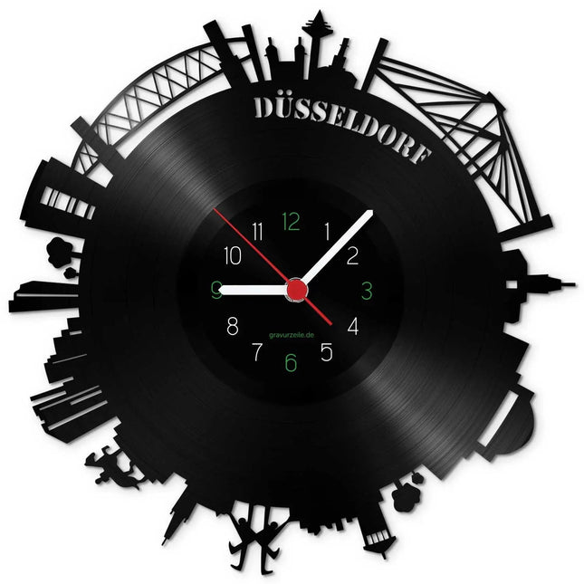 SEO. Wanduhr aus Vinyl Skyline Düsseldorf 2017 - Linkreich