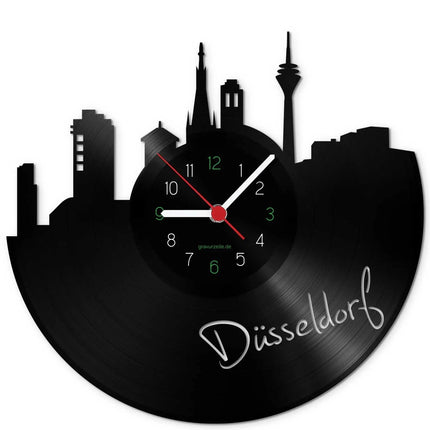 SEO. Wanduhr aus Vinyl Skyline Düsseldorf - Linkreich
