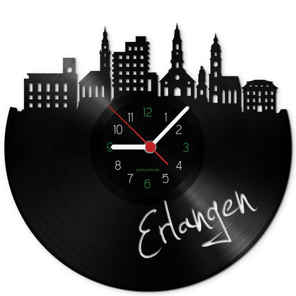 SEO. Wanduhr aus Vinyl Skyline Erlangen - Linkreich
