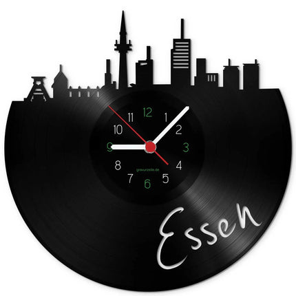 SEO. Wanduhr aus Vinyl Skyline Essen - Linkreich