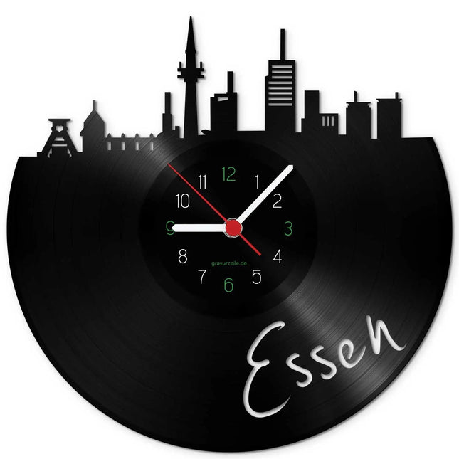 SEO. Wanduhr aus Vinyl Skyline Essen - Linkreich