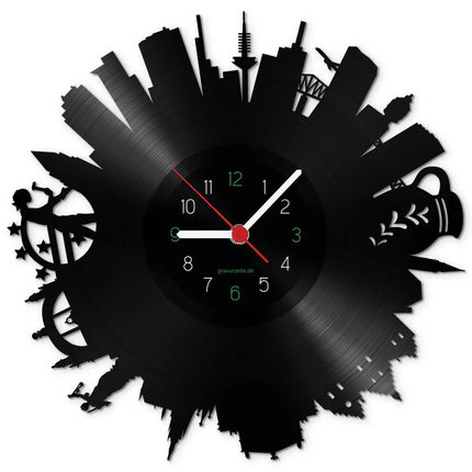 SEO. Wanduhr aus Vinyl Skyline Frankfurt 2017 - Linkreich