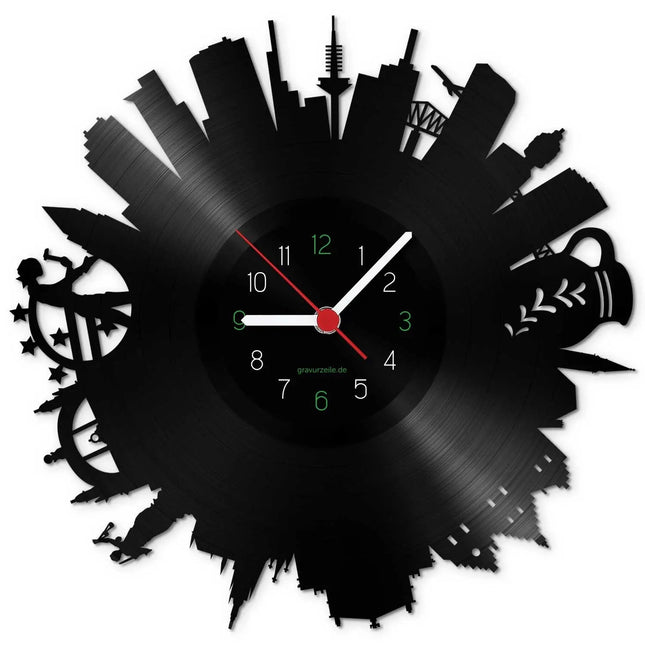 SEO. Wanduhr aus Vinyl Skyline Frankfurt 2017 - Linkreich