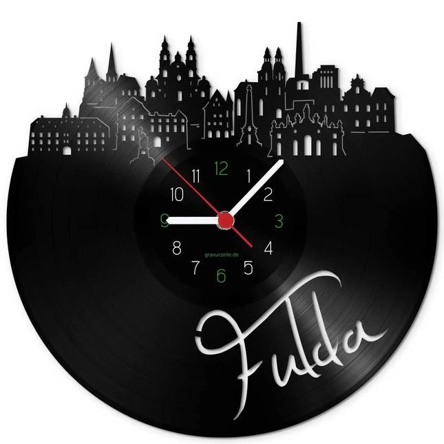SEO. Wanduhr aus Vinyl Skyline Fulda - Linkreich