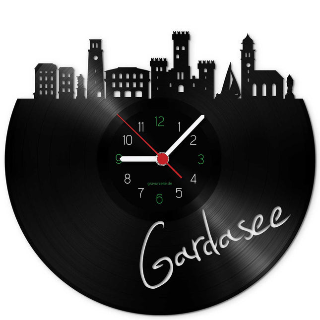 SEO. Wanduhr aus Vinyl Skyline Gardasee - Linkreich
