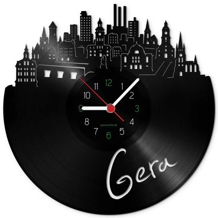 SEO. Wanduhr aus Vinyl Skyline Gera - Linkreich